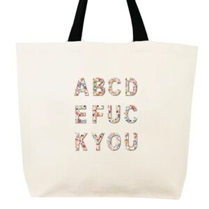 Fallon & Royce ABCDEFUCKYOU Crystal Rainbow Confetti Tote Bag